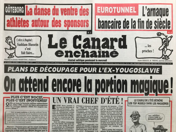 N° 3903 du Canard Enchaîné -  16 Août 1995