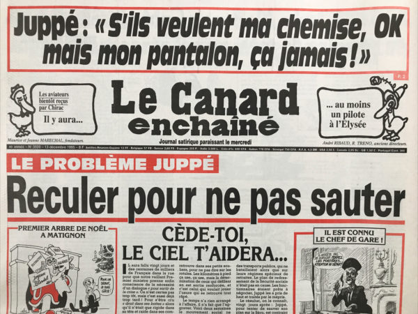 N° 3920 du Canard Enchaîné -  13 Décembre 1995