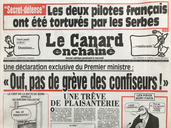 N° 3922 du Canard Enchaîné -  27 Décembre 1995