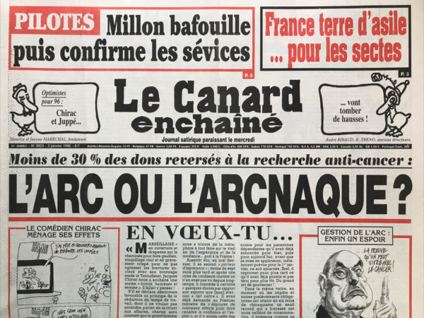 N° 3923 du Canard Enchaîné -  3 Janvier 1996
