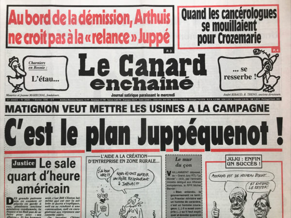 N° 3928 du Canard Enchaîné -  7 Février 1996