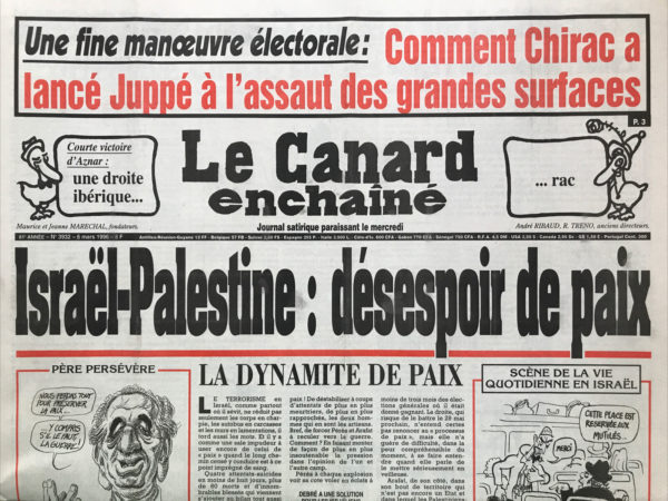 N° 3932 du Canard Enchaîné -  6 Mars 1996
