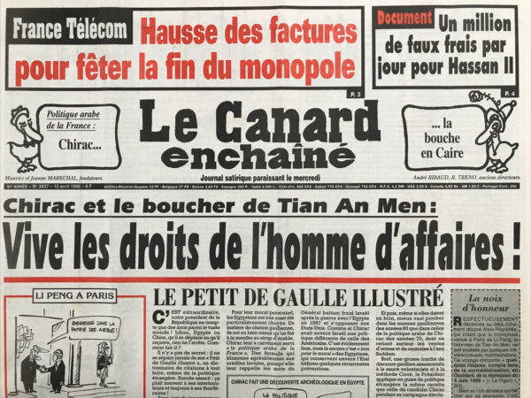 N° 3937 du Canard Enchaîné -  10 Avril 1996