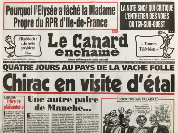 N° 3942 du Canard Enchaîné -  15 Mai 1996