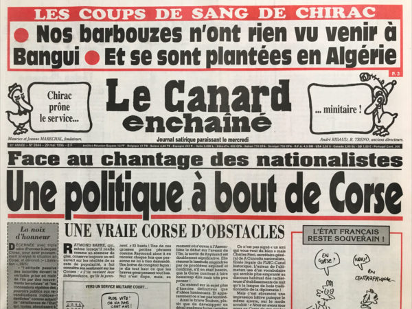 N° 3944 du Canard Enchaîné -  29 Mai 1996