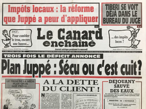 N° 3946 du Canard Enchaîné -  12 Juin 1996