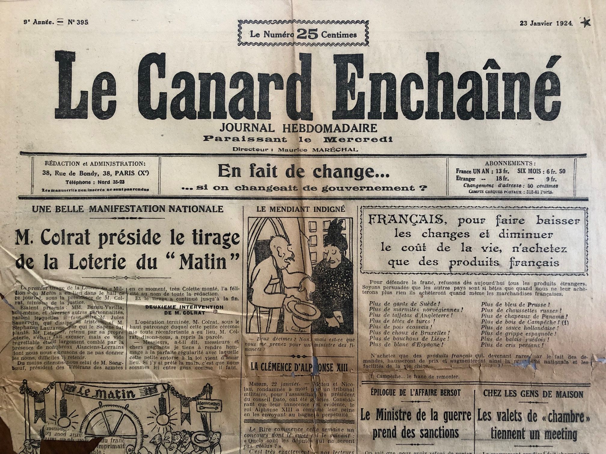 Couac ! | Acheter un Canard | Vente d'Anciens Journaux du Canard Enchaîné. Des Journaux Satiriques de Collection, Historiques & Authentiques de 1916 à 2004 ! | 395 2