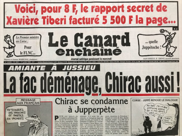 N° 3951 du Canard Enchaîné -  17 Juillet 1996