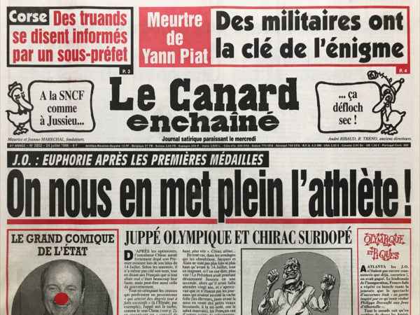 N° 3952 du Canard Enchaîné -  24 Juillet 1996