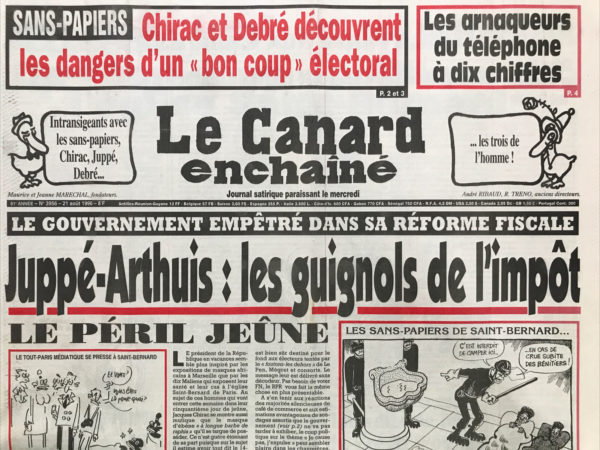 N° 3956 du Canard Enchaîné -  21 Août 1996