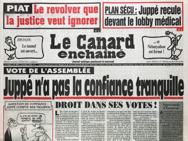 N° 3962 du Canard Enchaîné -  2 Octobre 1996