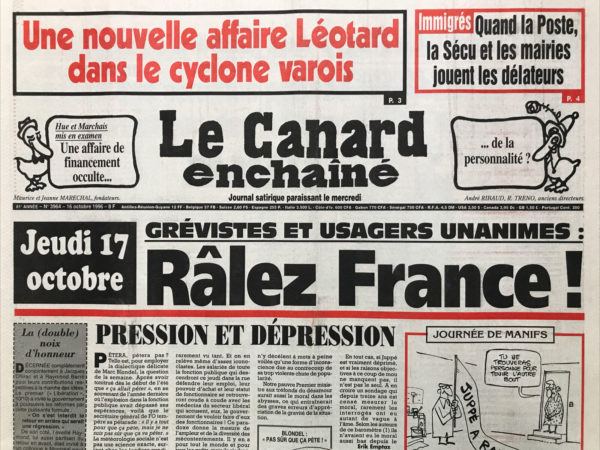 N° 3964 du Canard Enchaîné -  16 Octobre 1996