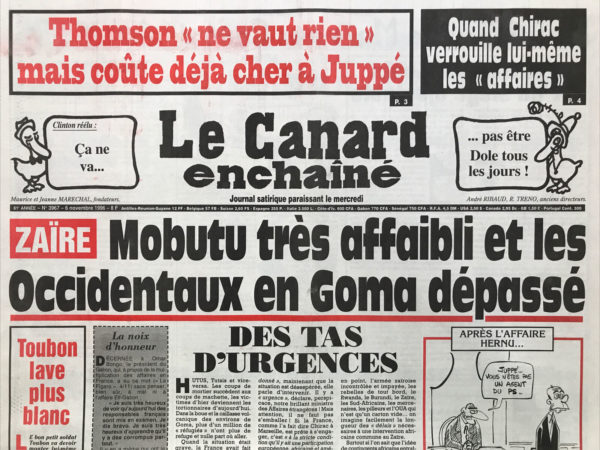 N° 3967 du Canard Enchaîné -  6 Novembre 1996