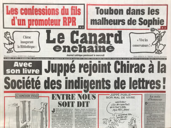 N° 3973 du Canard Enchaîné -  18 Décembre 1996