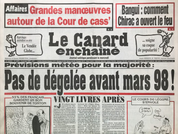 N° 3976 du Canard Enchaîné -  8 Janvier 1997