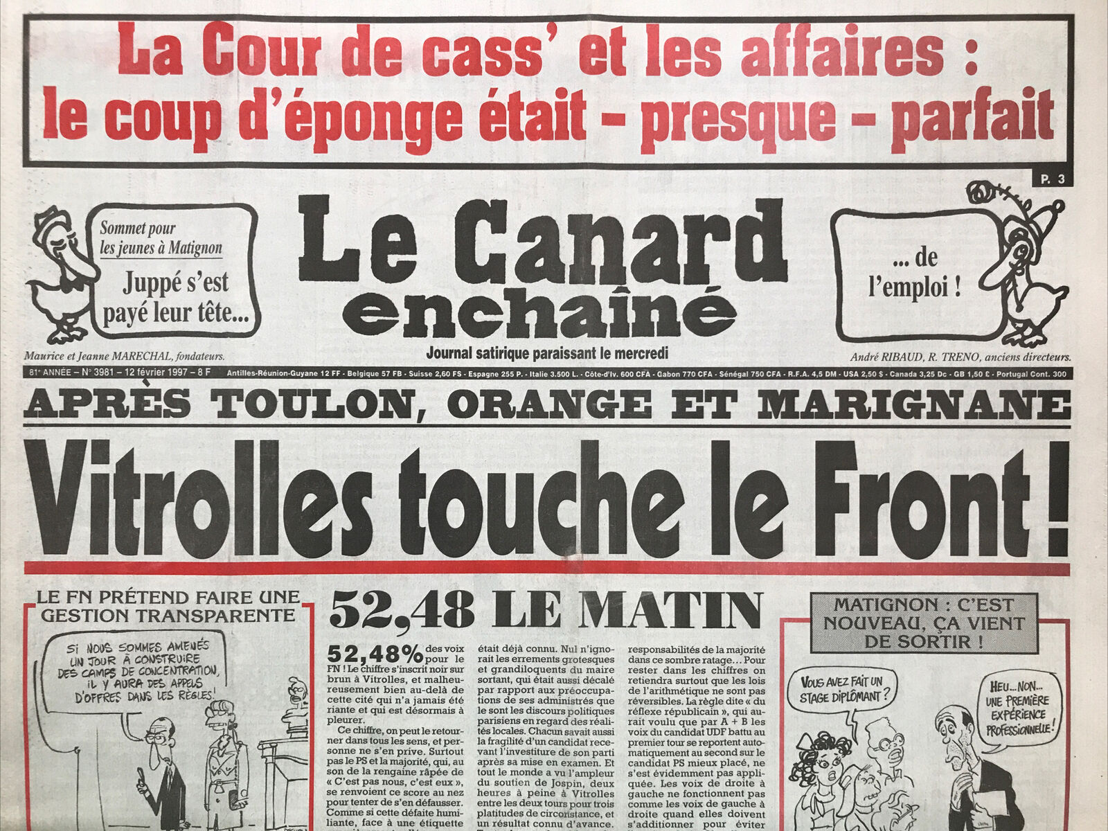 Couac ! | Acheter un Canard | Vente d'Anciens Journaux du Canard Enchaîné. Des Journaux Satiriques de Collection, Historiques & Authentiques de 1916 à 2004 ! | 3981