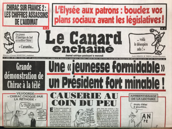 N° 3985 du Canard Enchaîné -  12 Mars 1997