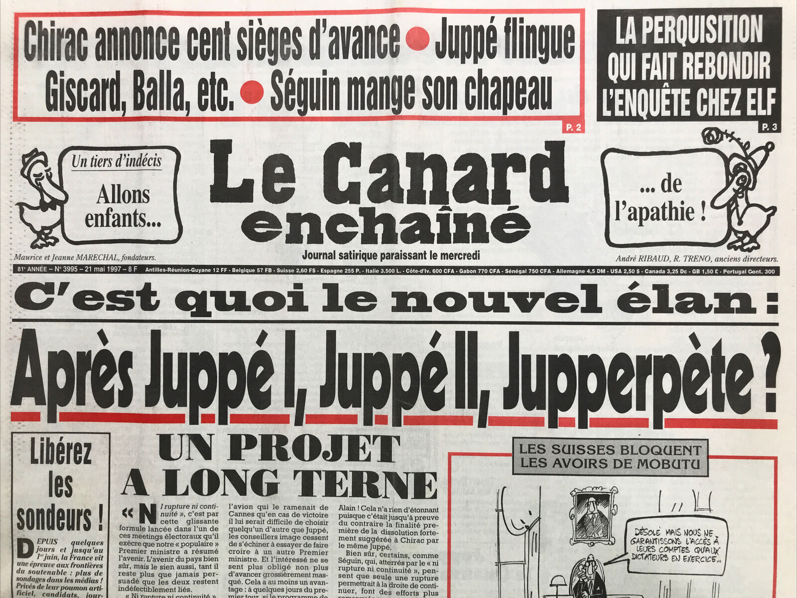 Couac ! | Acheter un Canard | Vente d'Anciens Journaux du Canard Enchaîné. Des Journaux Satiriques de Collection, Historiques & Authentiques de 1916 à 2004 ! | 3995