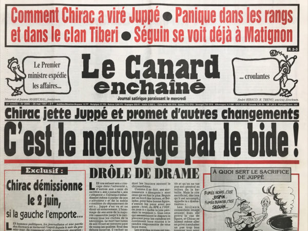 N° 3996 du Canard Enchaîné -  28 Mai 1997
