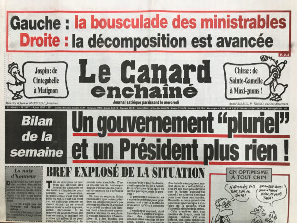 N° 3997 du Canard Enchaîné -  4 Juin 1997
