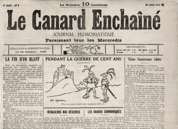 N° 4 du Canard Enchaîné -  26 Juillet 1916