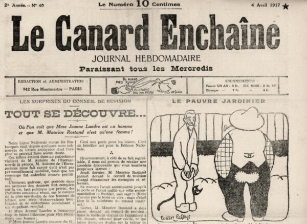 N° 40 du Canard Enchaîné -  4 Avril 1917