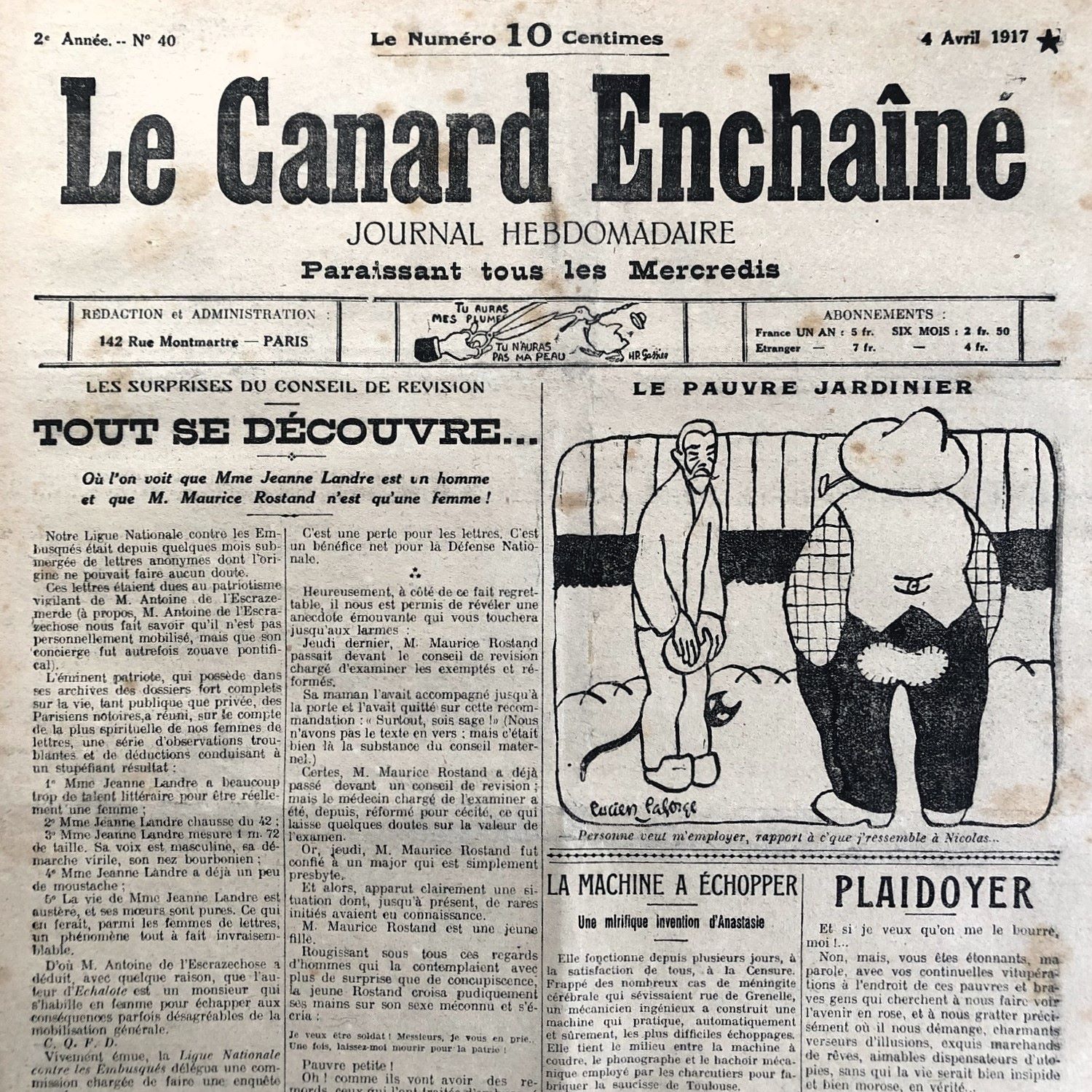 Couac ! | Acheter un Canard | Vente d'Anciens Journaux du Canard Enchaîné. Des Journaux Satiriques de Collection, Historiques & Authentiques de 1916 à 2005 ! | 40 5