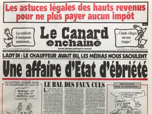 N° 4010 du Canard Enchaîné -  3 Septembre 1997