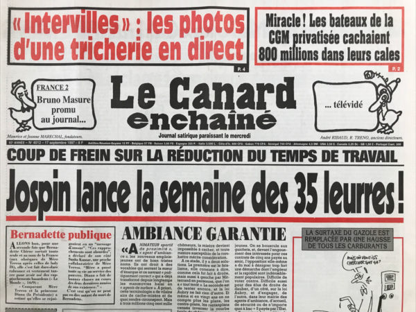N° 4012 du Canard Enchaîné -  17 Septembre 1997
