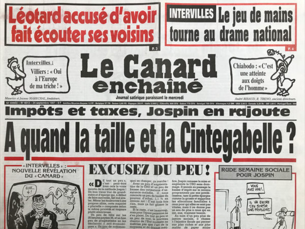 N° 4013 du Canard Enchaîné -  24 Septembre 1997