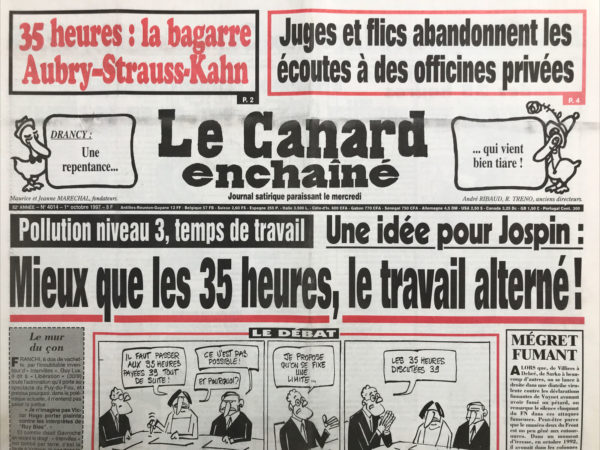 N° 4014 du Canard Enchaîné -  1 Octobre 1997
