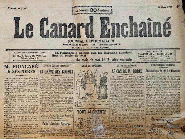 N° 402 du Canard Enchaîné -  12 Mars 1924