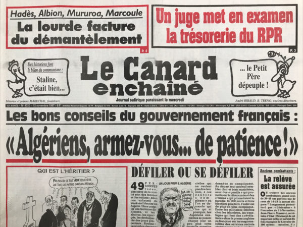 N° 4020 du Canard Enchaîné -  12 Novembre 1997