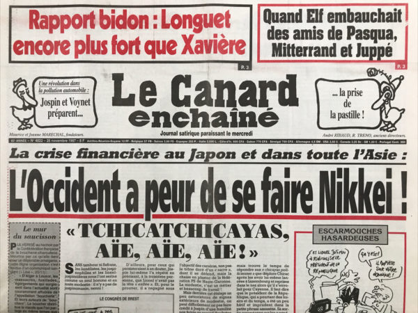 N° 4022 du Canard Enchaîné -  26 Novembre 1997