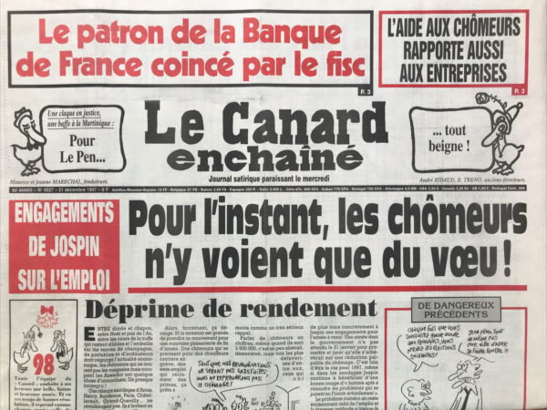 N° 4027 du Canard Enchaîné -  31 Décembre 1997