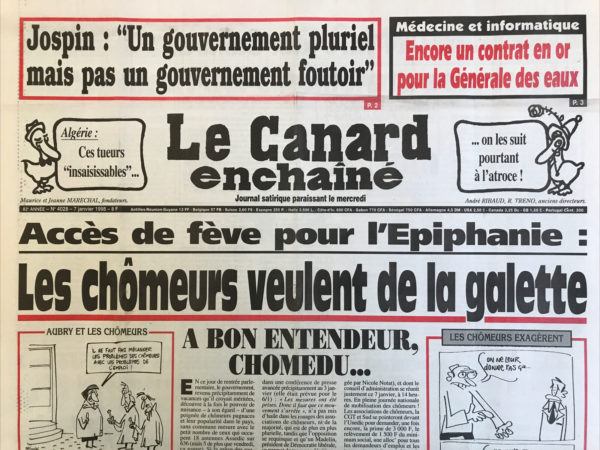 N° 4028 du Canard Enchaîné -  7 Janvier 1998