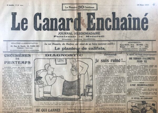N° 403 du Canard Enchaîné -  19 Mars 1924