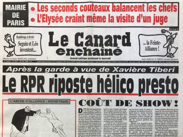 N° 4047 du Canard Enchaîné -  20 Mai 1998