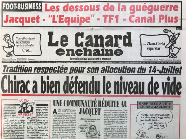 N° 4055 du Canard Enchaîné -  15 Juillet 1998