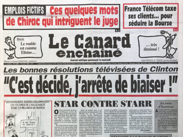 N° 4060 du Canard Enchaîné -  19 Août 1998