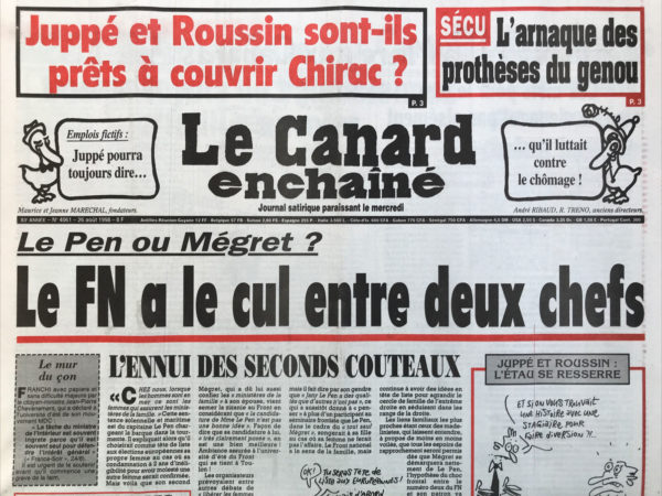 N° 4061 du Canard Enchaîné -  26 Août 1998