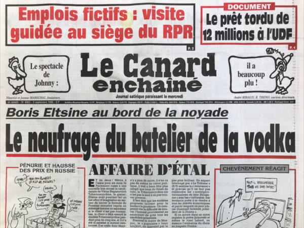 N° 4063 du Canard Enchaîné -  9 Septembre 1998