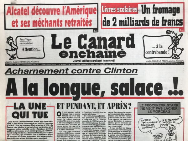 N° 4065 du Canard Enchaîné -  23 Septembre 1998