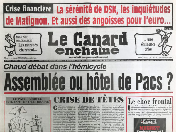 N° 4067 du Canard Enchaîné -  7 Octobre 1998