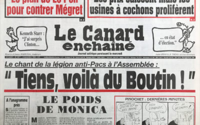 N° 4071 du Canard Enchaîné –  4 Novembre 1998