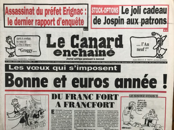 N° 4079 du Canard Enchaîné -  30 Décembre 1998