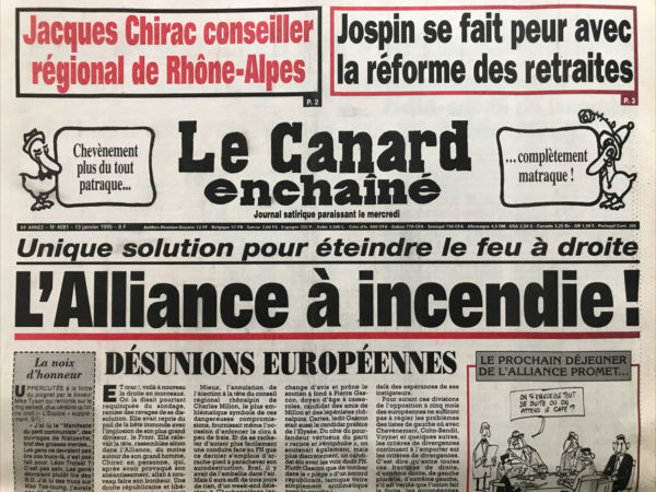 N° 4081 du Canard Enchaîné -  13 Janvier 1999