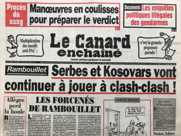N° 4087 du Canard Enchaîné -  24 Février 1999
