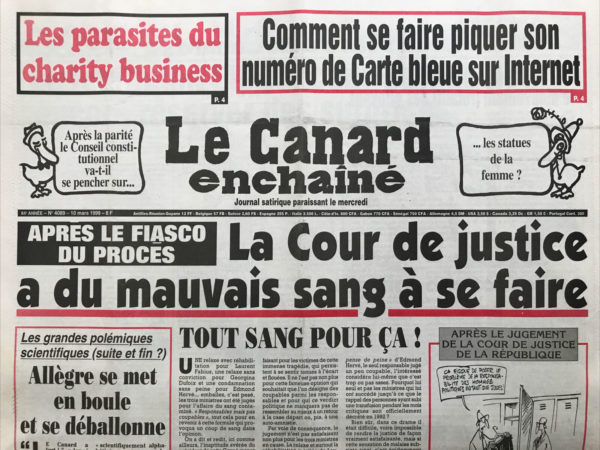 N° 4089 du Canard Enchaîné -  10 Mars 1999