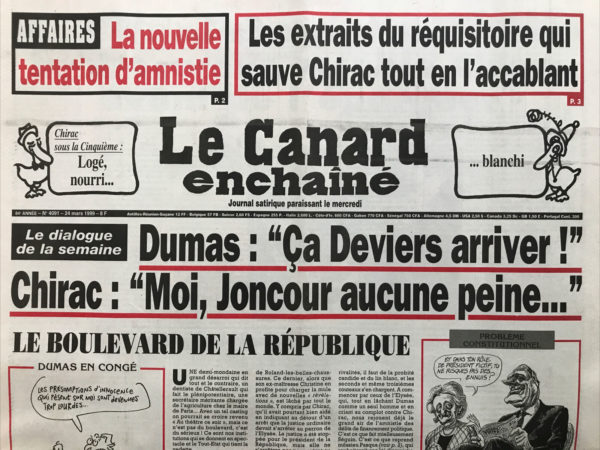 N° 4091 du Canard Enchaîné -  24 Mars 1999